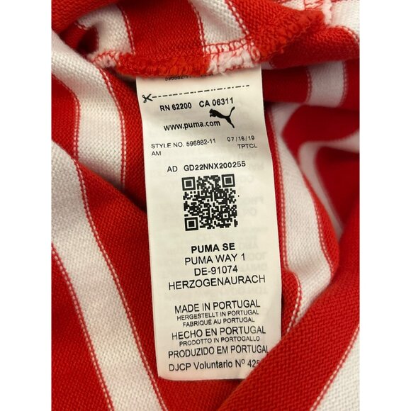 Balmain X Puma Red White Gold Striped Distressed Hoodie Medium Collab Retail 695 - Picture 6 of 7